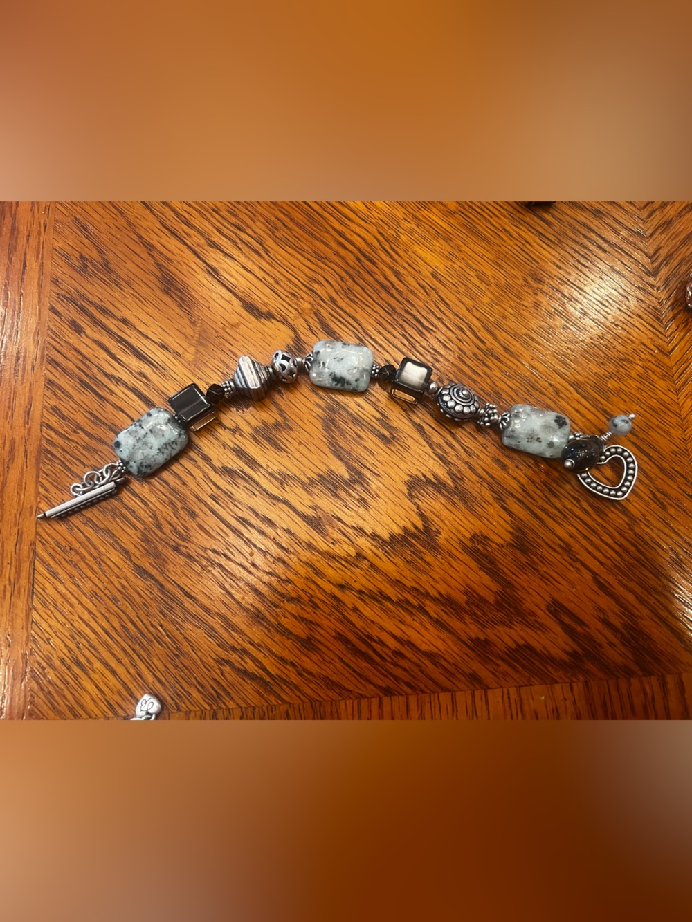 Brighton Gray and Silver Beaded Toggle Bracelet